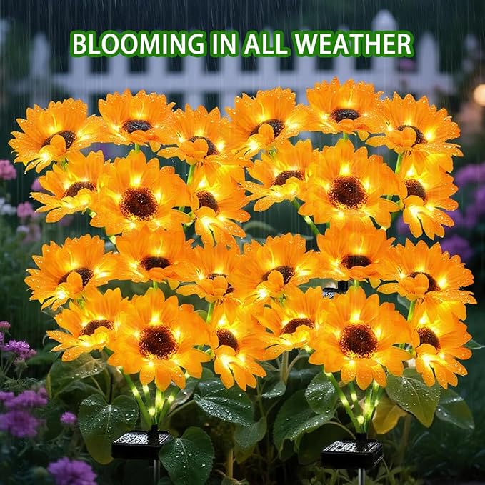Solar Sunflower Lights 4 Pack - Image 8