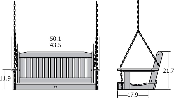 Highwood Lehigh Porch Swing, 4 Feet, Federal Blue - Image 4