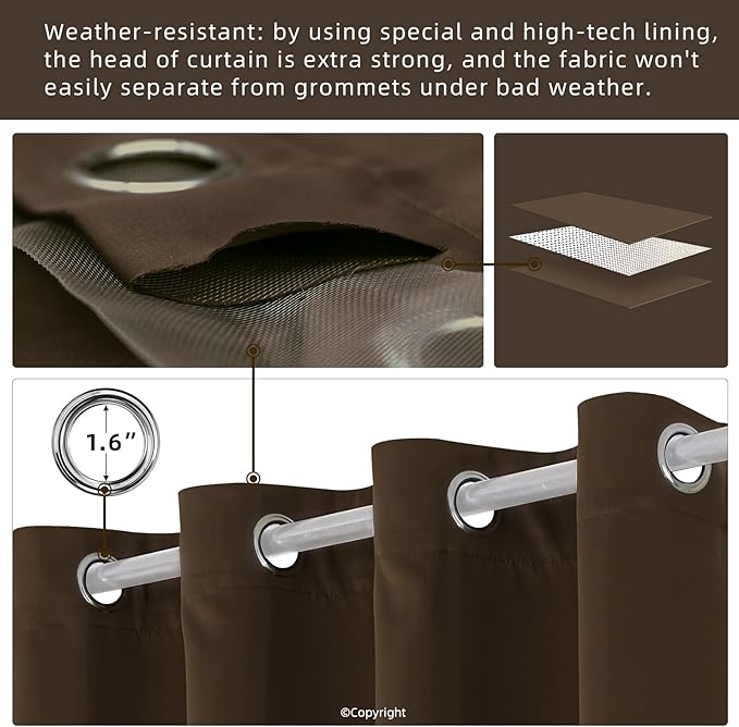 Outdoor Indoor Curtains W52 x L108 - Image 3