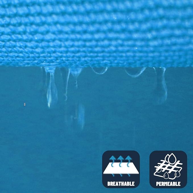 SUNNY GUARD Sun Shade Sail 8' x 8' Rectangle Turquoise Blue UV Block Sunshade - Image 5