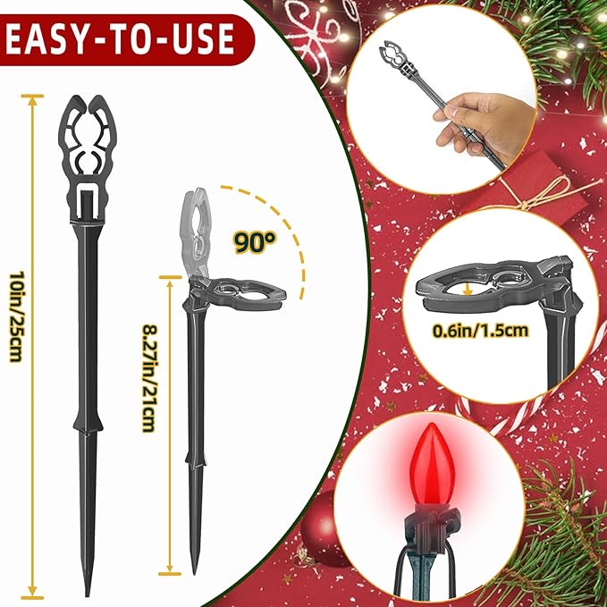 200 Pack Christmas Light Stakes 8.5"-10" - Image 2