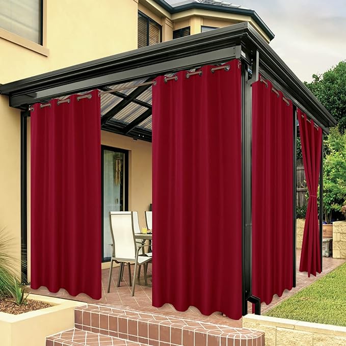 BONZER Outdoor Curtains for Patio Water Resistant Heavy Privacy Light Filtering by Bonzer