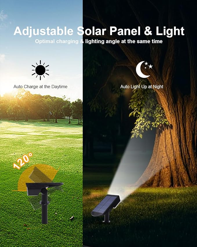 4 Pack Solar Powered Outdoor Spot Lights Outside Waterproof 20 LEDs Landscape - Image 3