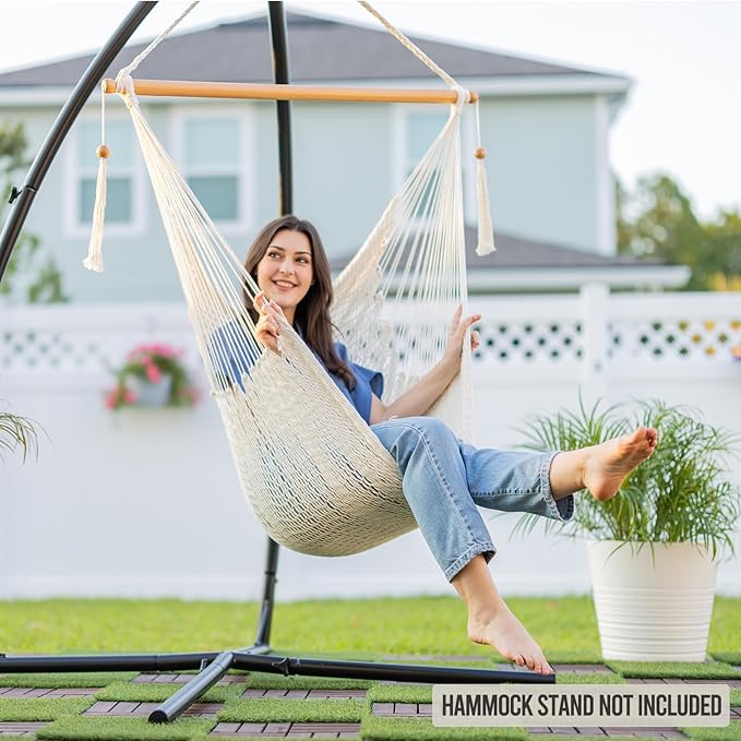 JoyView Hammock Chair with Spreader Bar Caribbean Hammock Swing Chair 300 LBS - Image 3