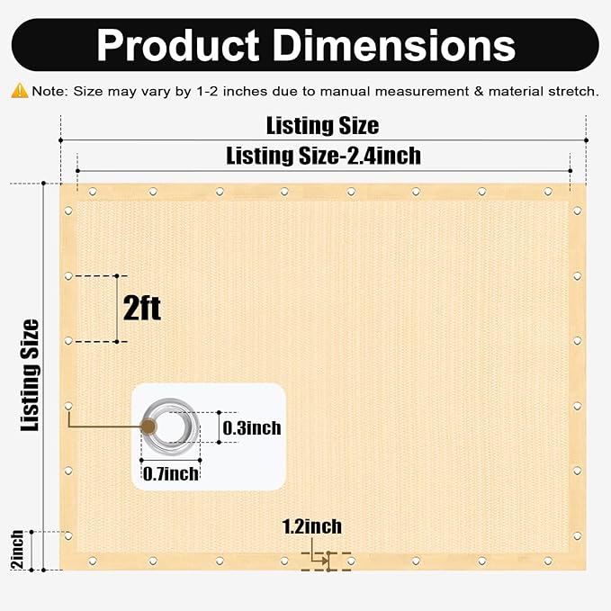 Artpuch 90% Sun Shade Cloth, 12 x 16 FT Pergola Shade Cover Canopy - Image 4