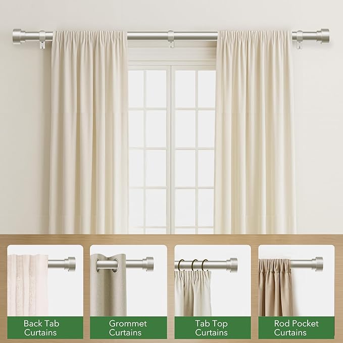 Time Forest Curtain Rods for Windows 28 to 48, 1 Inch Adjustable Heavy Duty - Image 5