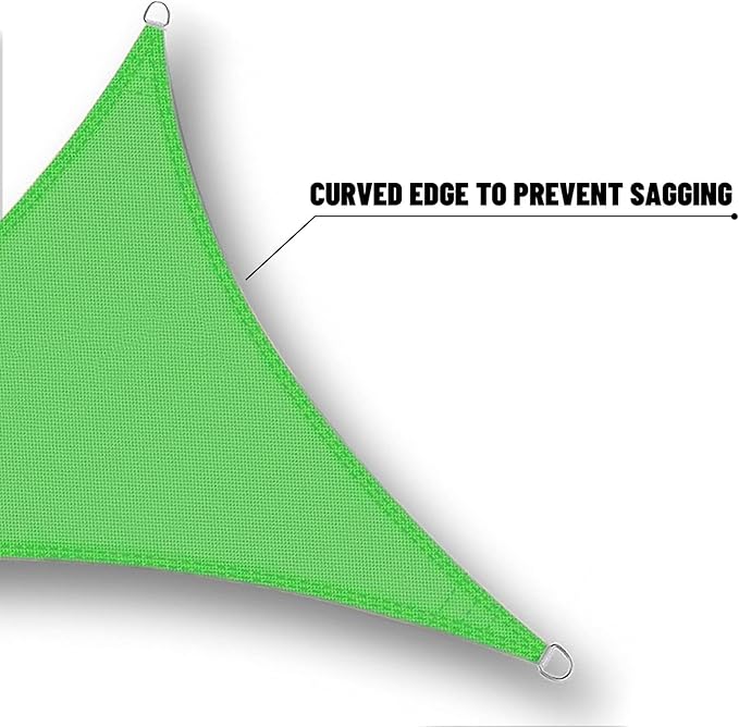 SUNNY GUARD Waterproof Sun Shade Sail 8'x12'x14.4' Lemon Green Right Triangle - Image 5