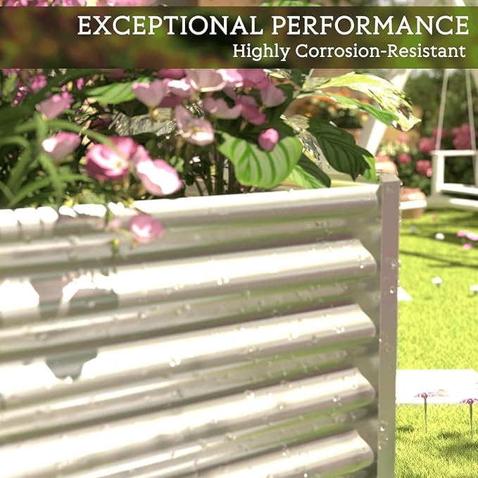 3 Pack 6x3FT Corrugated Galvanized Steel Raised Garden Bed Outdoor, Metal Above - Image 6