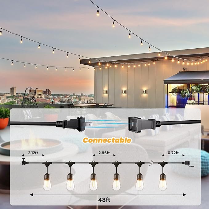 Svater 192 FT Outdoor String Lights 2W, Patio Light - Image 5