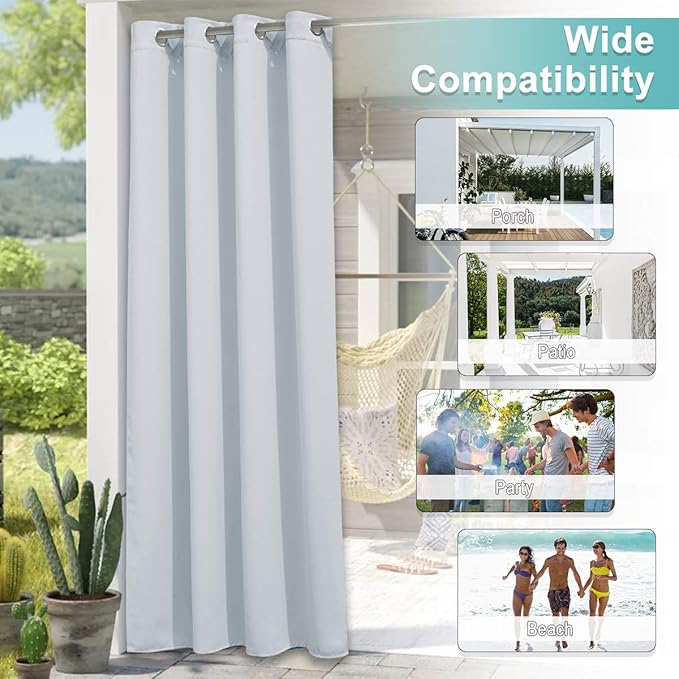 NICETOWN Outdoor Shades for Patio W52 x L72 inch, Premium Thick Privacy - Image 6