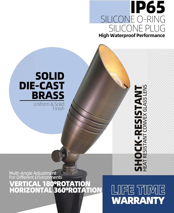 MALORY Brass Landscape Spotlights 1-Pack - Image 3