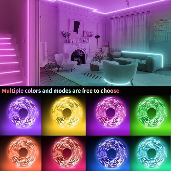 KSIPZE Led Lights for Bedroom 65.6ft Led Strip Lights - Image 5