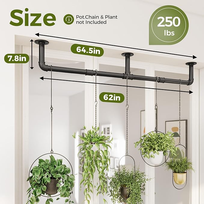 Bamworld Window Plant Hanger Indoor 63in Hanging Planters - Image 4