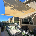 SUNLAX Sun Shade Sail 10' x 11' x 14.9' Sand Rectangle Canopy Sail Shade Cover by SUNLAX