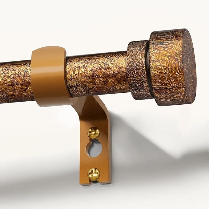 Retro Gold Curtain Rods for Windows 48 to 84 Inches Adjustable Length Heavy by Unknown
