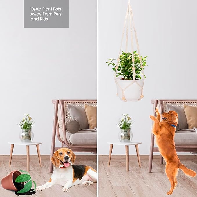 RIFNY Macrame Plant Hanger Indoor, 35 Inch Hanging Plant Holder - Image 8