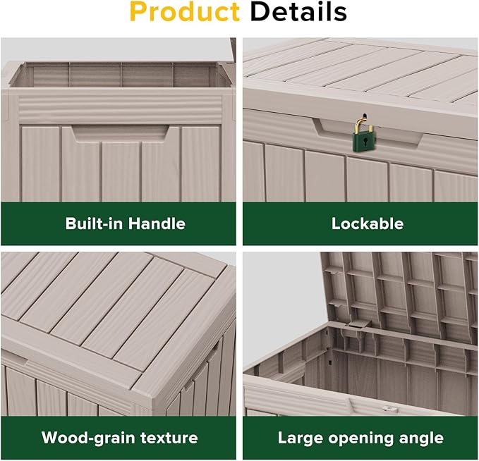 DRATO 45 Gallon Deck Box, Outdoor Storage Box - Image 6