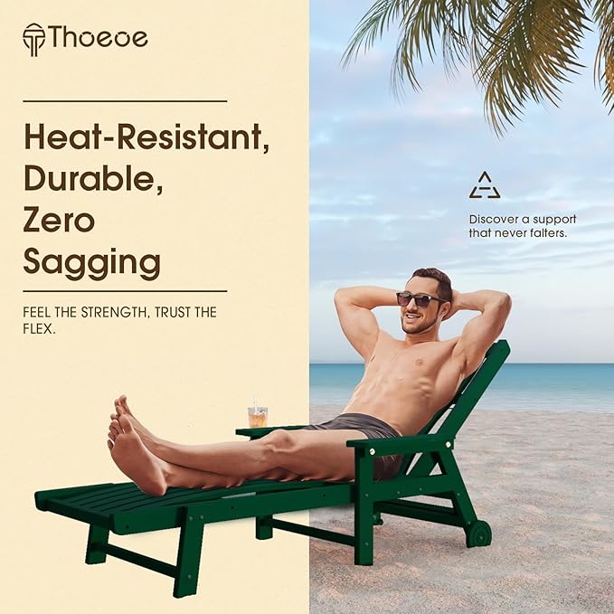Patio Chaise Lounge Chair Set of 4, Oversized Lounge Chair Outdoor - Image 4