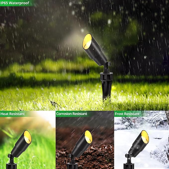 wowlite Matte Black Aluminum Outdoor Spot Lights - Image 3