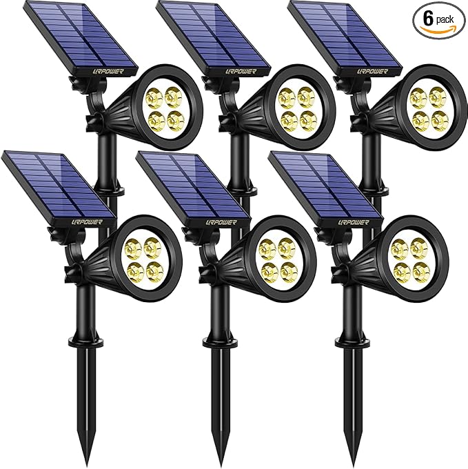 URPOWER Solar Lights Outdoor, Adjustable Spot Lights Outdoor, 2-in-1 Waterproof by URPOWER