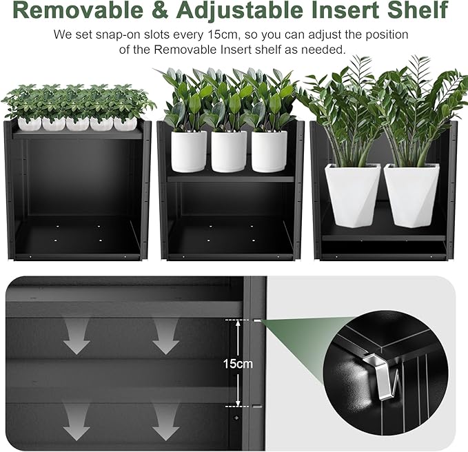 Metal Large Planter Box 26" L x 26" W x 26", Heavy Duty Tall Rectangle Outdoor - Image 4