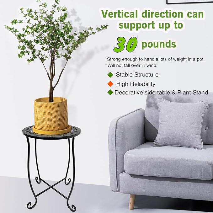 Fashion&cool Outdoor Side Tables, 2 Pack Patio Side Table, Weather Resistant - Image 6