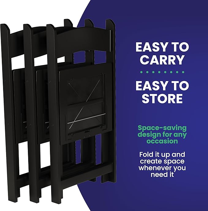 500 Black Resin Stackable Folding Chair - Image 6