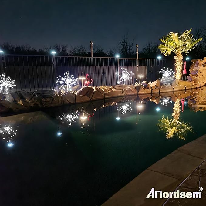 Anordsem Solar Garden Lights Outdoor: Bendable Copper Wire - Image 7