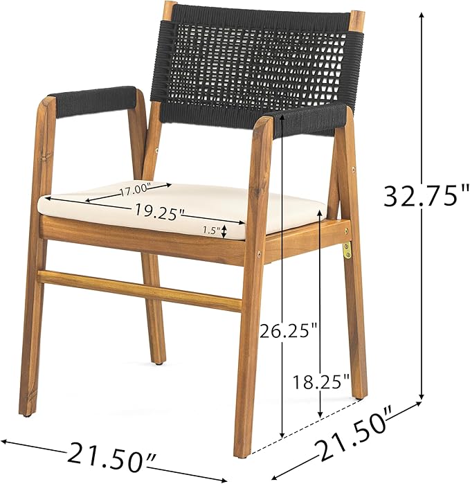 Christopher Knight Home Zed 3 Pieces Outdoor Dining Set, Acacia Wood Dining - Image 5