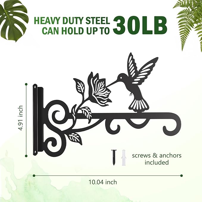 4-Pack Aesthetic Plant Hangers Outdoor – 10 Inch Metal Hanging Plant Bracket - Image 4
