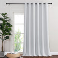 NICETOWN Greyish White Sliding Door Curtain 118 inch Length, Grommet Room by NICETOWN
