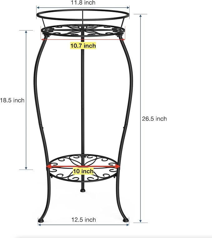 FaithLand 2 Pack Metal Plant Stands, Tall Planter Holder Indoor Outdoor - Image 6