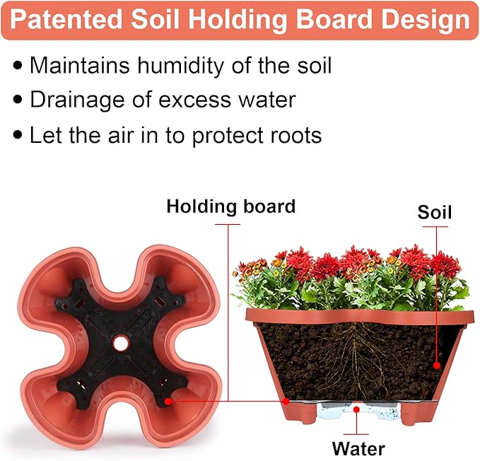 GameXcel Vertical Planter 3 Tier Stackable Planters Garden Planters Strawberry - Image 3