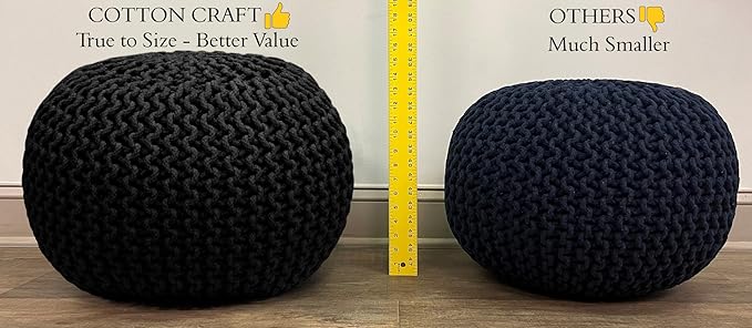 COTTON CRAFT Round Pouf Ottoman - Image 5