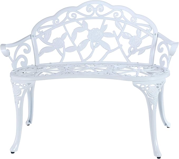 Mandolin Outdoor Park Garden Chair, All Chair Anti Rust Cast Aluminum Patio - Image 3