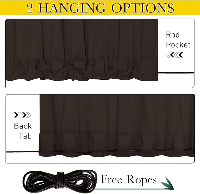 NICETOWN 2 Panels Weighted Outdoor Curtains - Image 3