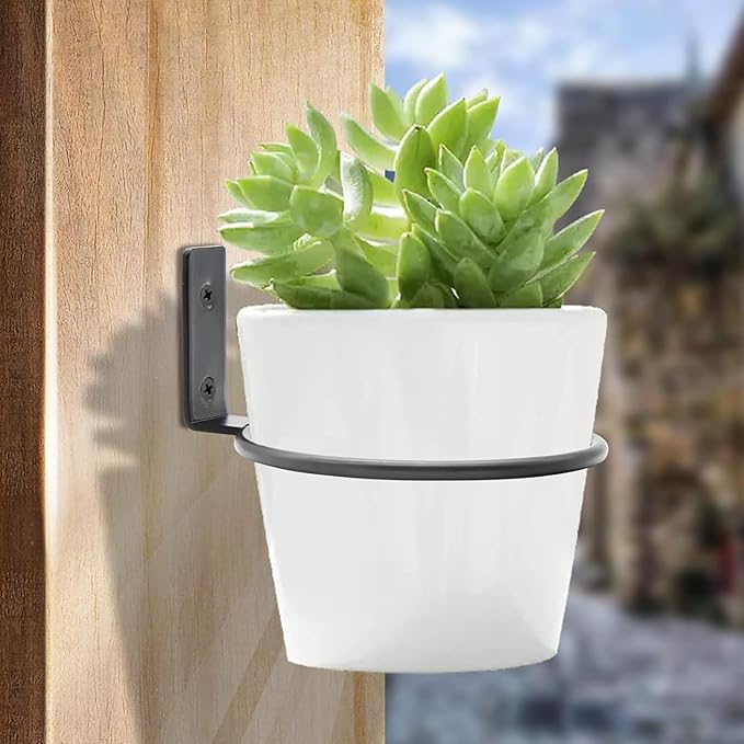 2 Pack 5 inch Flower Pot Holder Ring, Flower Pot Holder Ring Wall Mounted Set - Image 2