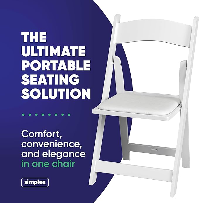 Simplex Furniture Modern White Resin Foldable Chair - Image 4