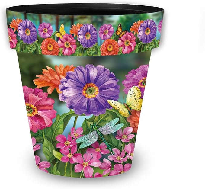 Briarwood Lane Zinnias in Bloom Medium Planter - Image 4