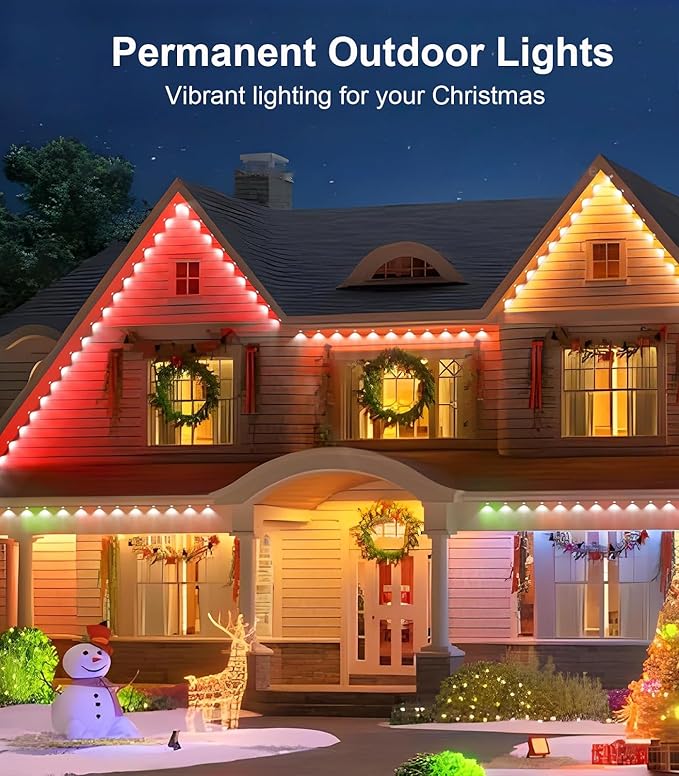200FT Permanent Outdoor Lights for House, 2025 Smart RGB LED Outside Eaves - Image 2