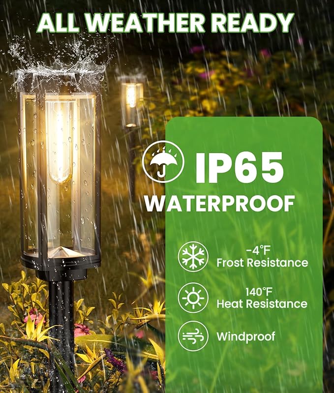 Bright Solar Lights Outdoor 6 Pack, Solar Pathway Lights Waterproof IP65 - Image 6