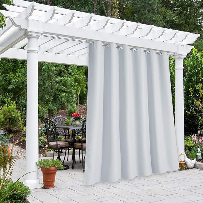 NICETOWN 2 Panels Outdoor Patio Curtains Waterproof 108 inches Long, Outdoor by NICETOWN