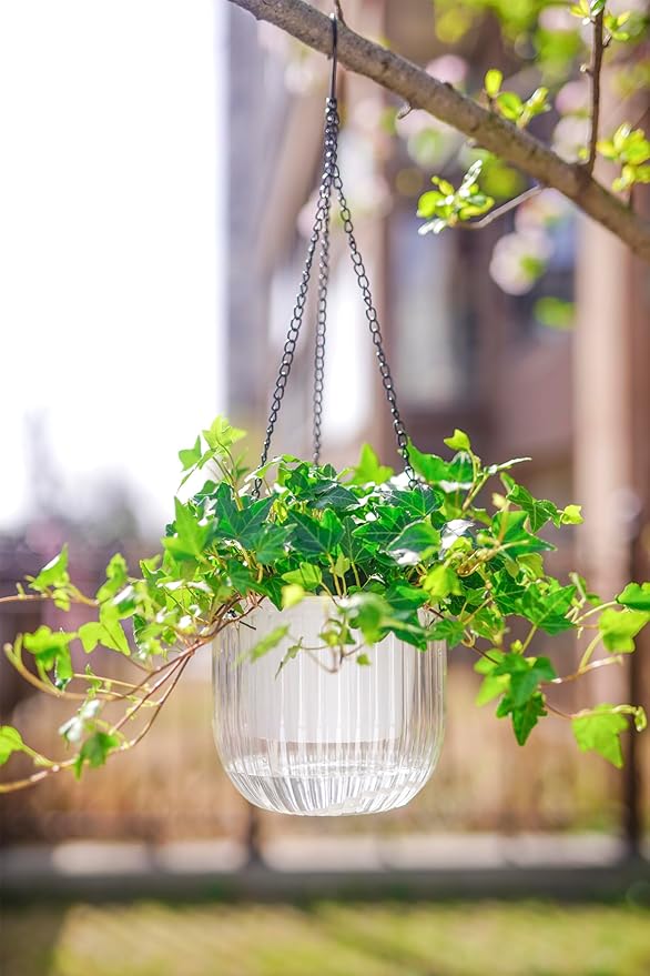 Melphoe 2 Pack Self Watering Hanging Planters Indoor Flower Pots, 6.5 Inch - Image 3