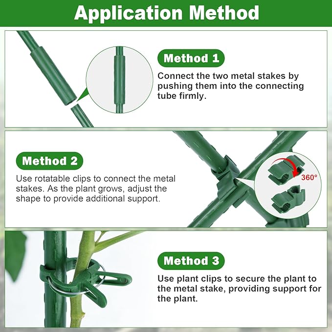 Garden Stakes 40 Pack, 16 Inch Plastic Coated Metal Tomato Stakes, DIY 4ft 5ft - Image 3
