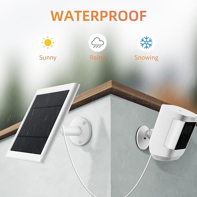 7 Pack IP65 Solar Panel for Rings Camera, 4W Solar Charger Compatible - Image 4