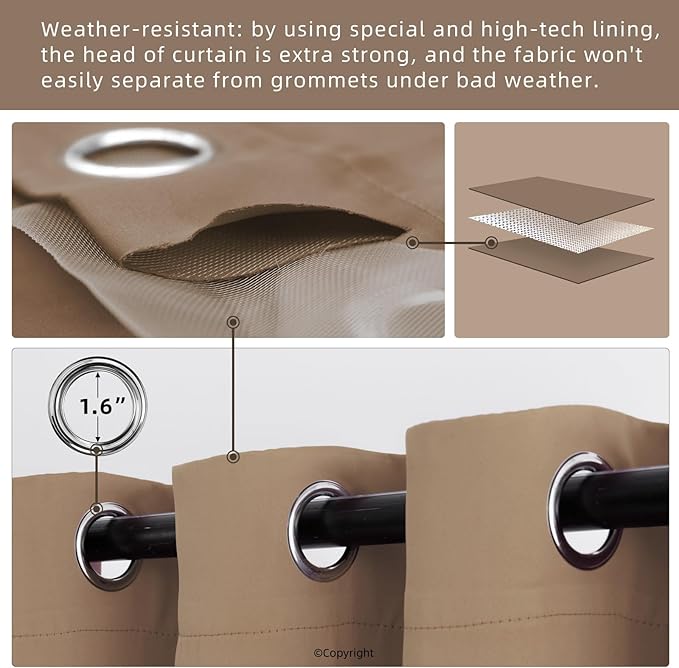 Waterproof Outdoor Curtain W84 x L84 - Image 3