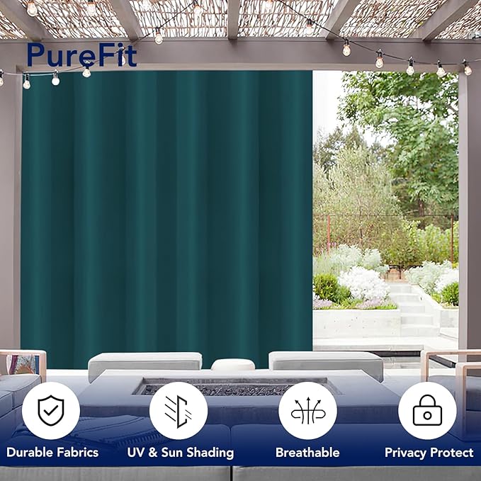 PureFit Outdoor Curtains for Patio Waterproof Weatherproof, UV Resistant - Image 3