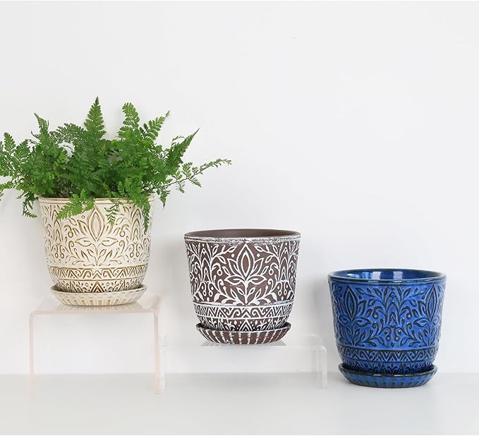 Gepege 6 Inch White Ceramic Planter, Plant Pot - Image 6
