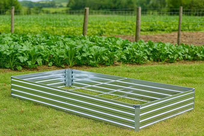 2 Pack 8x4x1FT Galvanized Raised Garden Beds Kit Outdoor Metal Gardening - Image 3