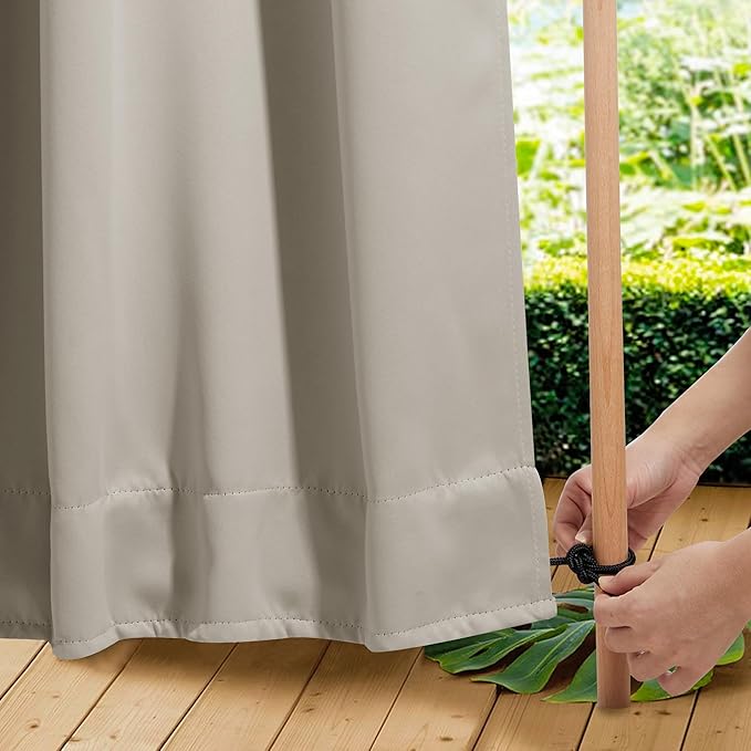 NICETOWN 2 Panels Gazebo Curtains Outdoor Waterproof & Windproof, Top & Bottom by NICETOWN